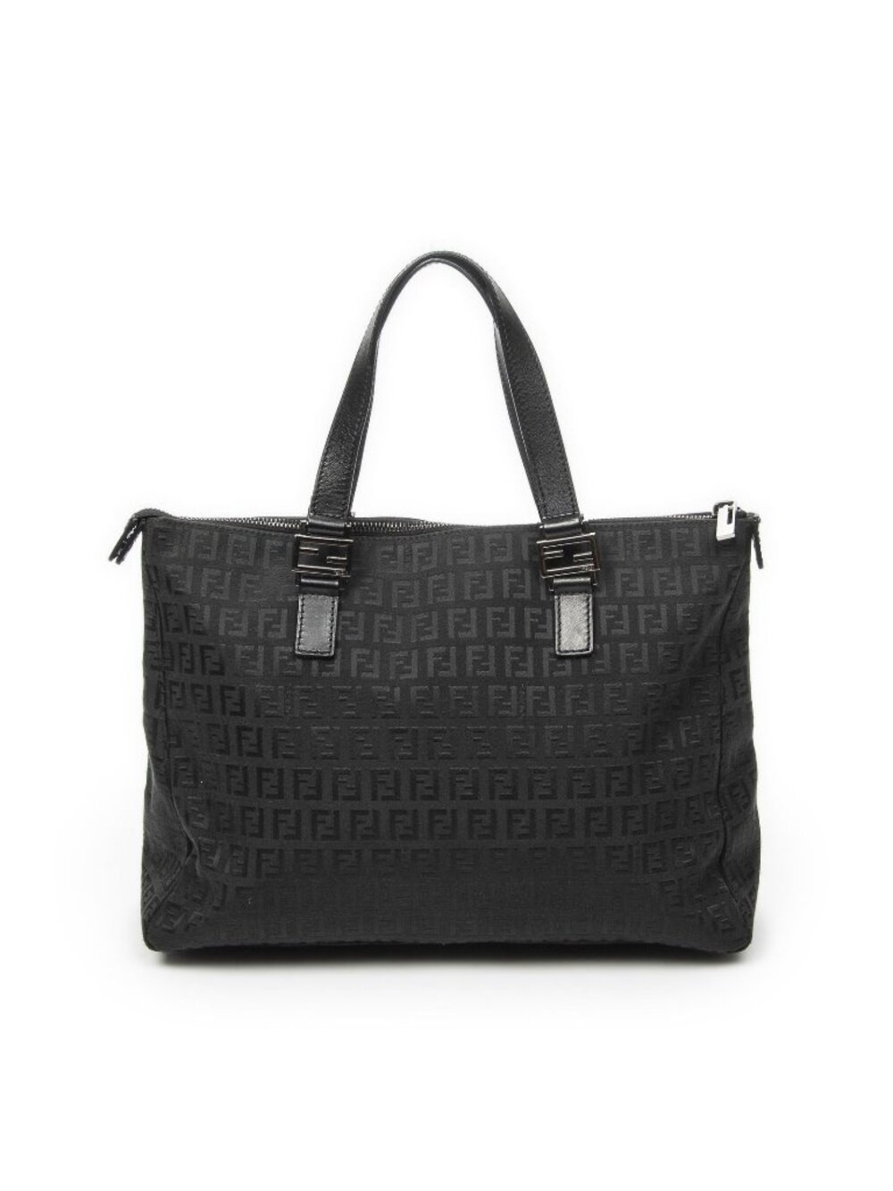 Fendi Roll Tote Bag Black Zucchino Canvas